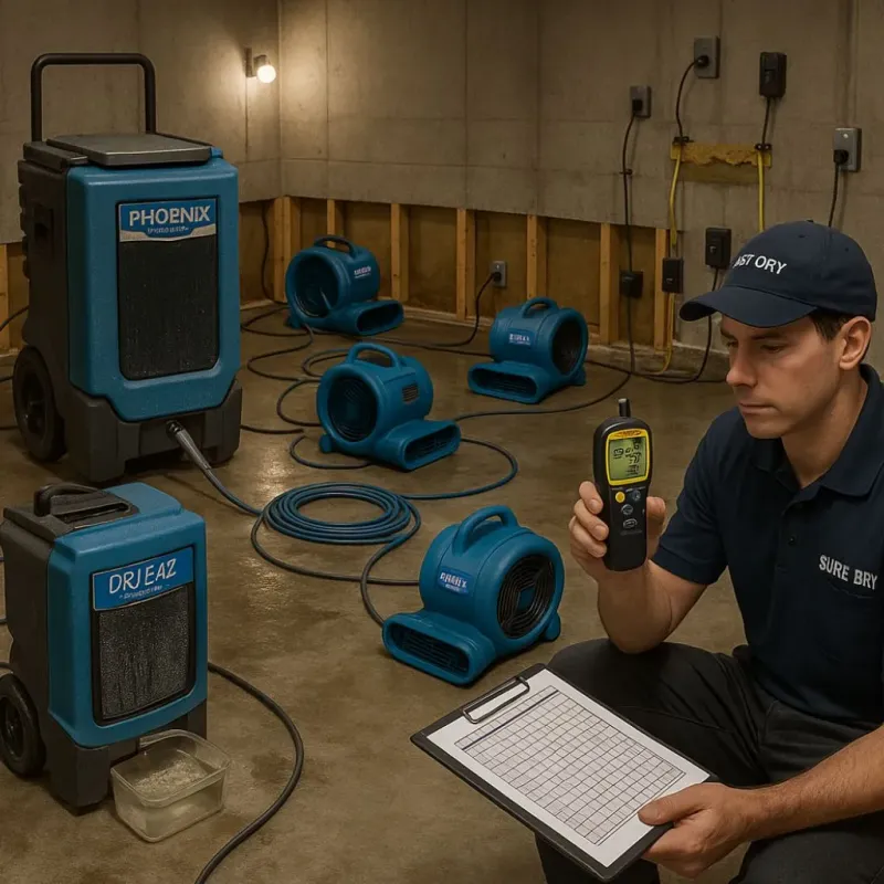 Structural Drying and Dehumidification process in Covelo, CA